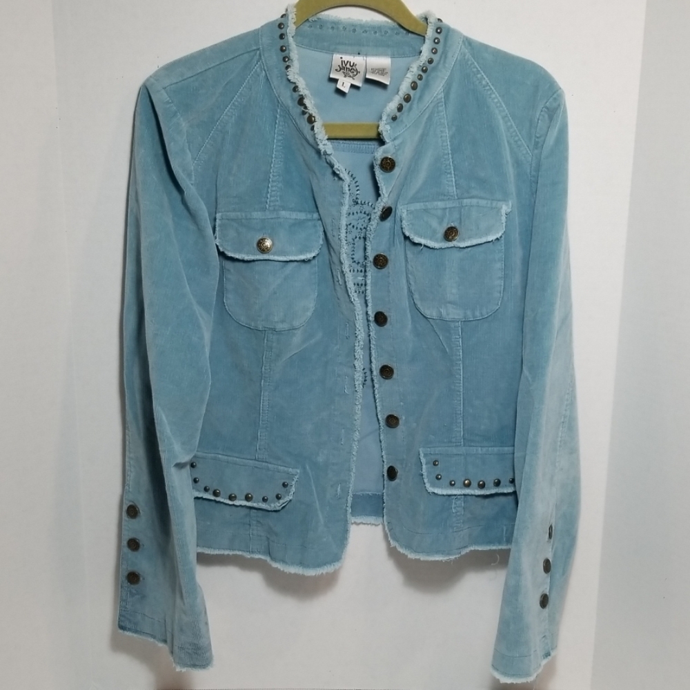 IVE Jane baby blue corduroy jacket